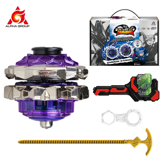 Arena-X  Nado 3 Crack Series 2 In1 Split Transforming Metal Gyro Battle Spinning Top With Launcher Anime Kids Toy Gift
