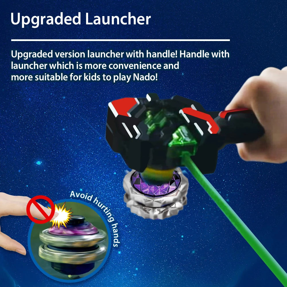 Arena-X  Nado 3 Crack Series 2 In1 Split Transforming Metal Gyro Battle Spinning Top With Launcher Anime Kids Toy Gift