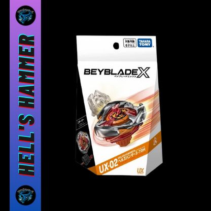 Arena-X  beyscollector Beys X UX-02 Starter Hell's Hammer 3-70H NEW With Launcher and Original Packaging Box
