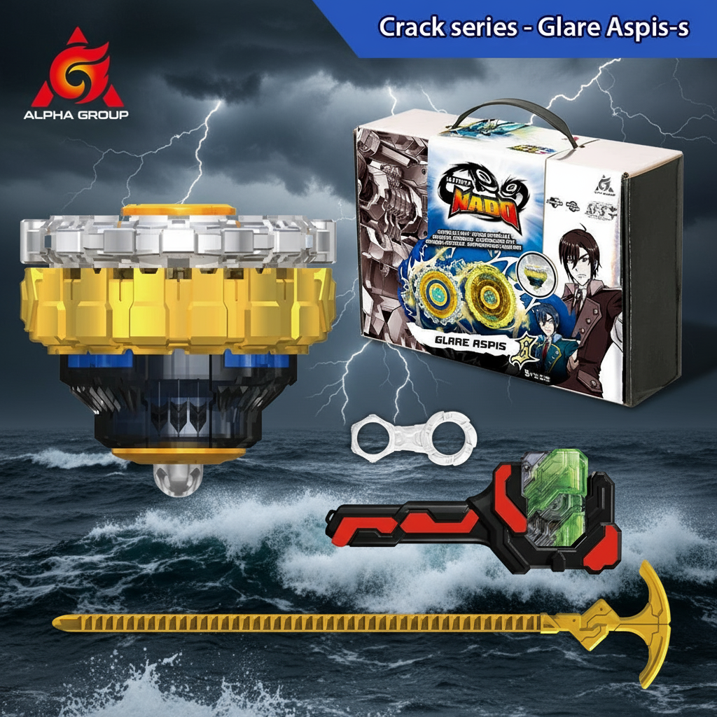 Arena-X  Nado 3 Crack Series 2 In1 Split Transforming Metal Gyro Battle Spinning Top With Launcher Anime Kids Toy Gift