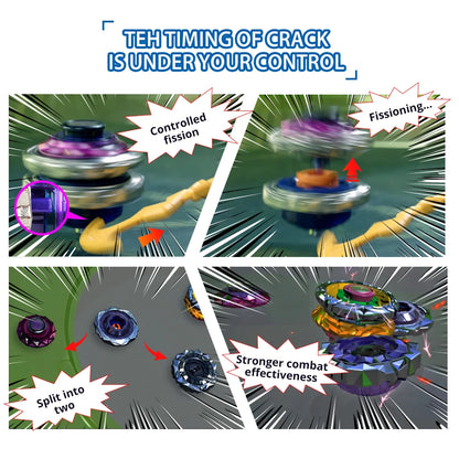 Arena-X  Nado 3 Crack Series 2 In1 Split Transforming Metal Gyro Battle Spinning Top With Launcher Anime Kids Toy Gift