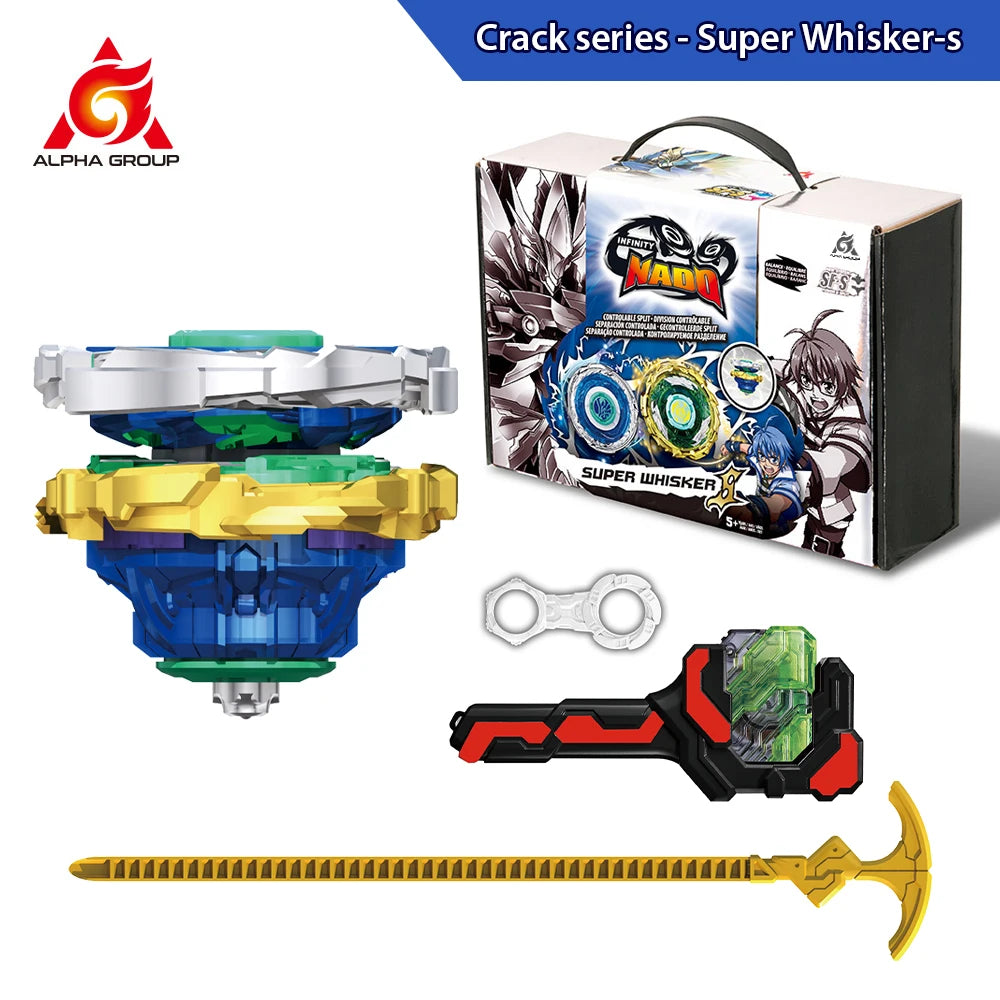 Arena-X  Nado 3 Crack Series 2 In1 Split Transforming Metal Gyro Battle Spinning Top With Launcher Anime Kids Toy Gift
